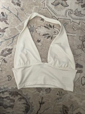 Divided White Halter Crop Top